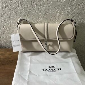 Coach Hampton Cream Leather Shoulder Bag
